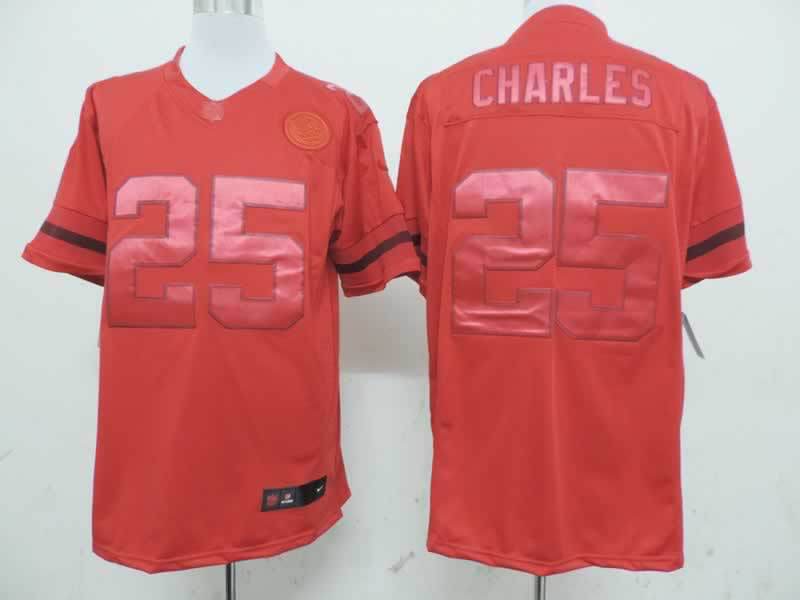 Nike Chiefs 25 Charles Red Drenched Limited Jerseys
