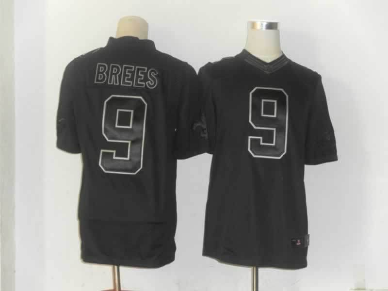 Nike Saints 9 Brees Black Drenched Limited Jerseys
