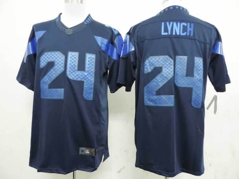 Nike Seahawks 24 Lynch Blue Drenched Limited Jerseys