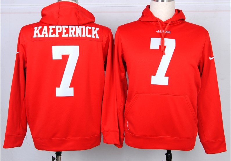 Nike 49ers 7 Kaepernick Red Pullover Hoodie