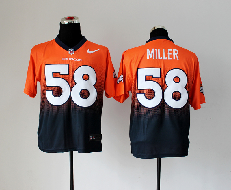 Nike Broncos 58 Miller Orange And Blue Drift II Elite Jerseys