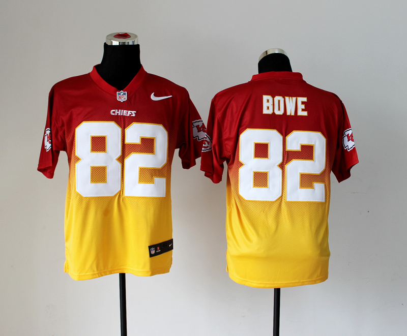 Nike Chiefs 82 Bowe Red And Gold Drift II Elite Jerseys