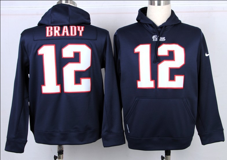 Nike Patriots 12 Brady Blue Pullover Hoodie - Click Image to Close