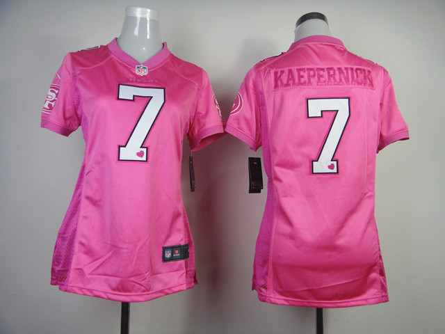 Nike 49ers 7 Kaepernick Red Pink Love's Women Jerseys