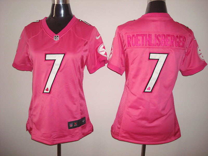 Nike Steelers 7 Roethlisberger Pink Game Jerseys