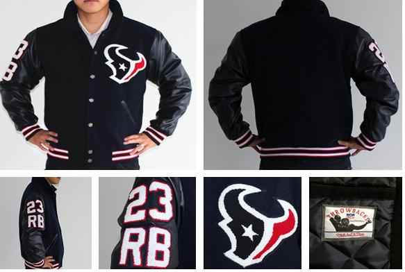 2013 Texans 23 Foster throwback Wool Jacket