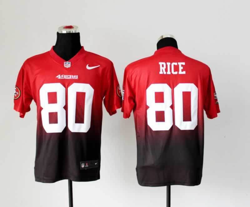 Nike 49ers 80 Rice Red And Black Drift II Elite Jerseys
