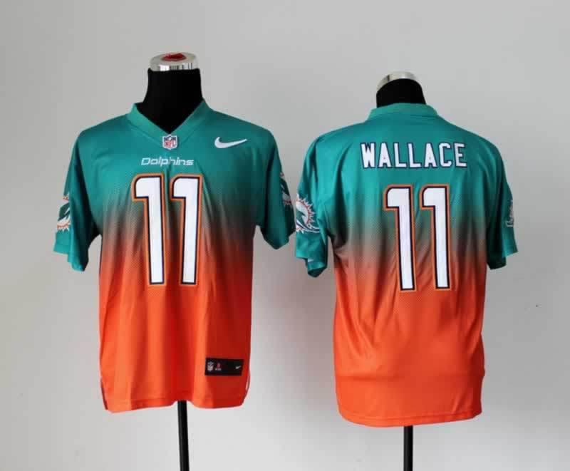 Nike Dolphins 11 Wallace Green And Orange Drift II Elite Jerseys - Click Image to Close