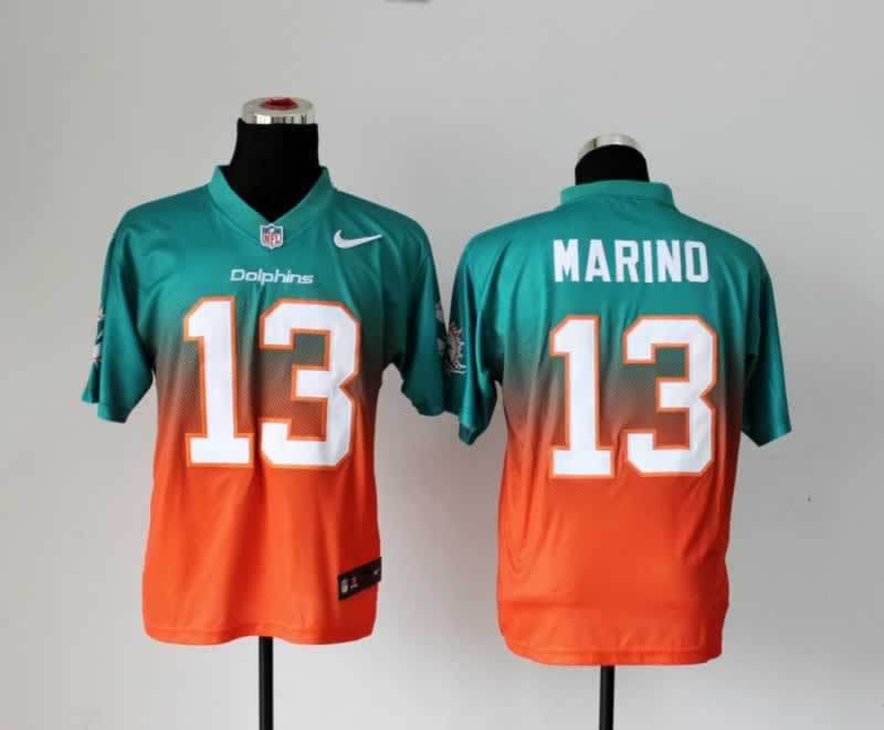 Nike Dolphins 13 Marino Green And Orange Drift II Elite Jerseys