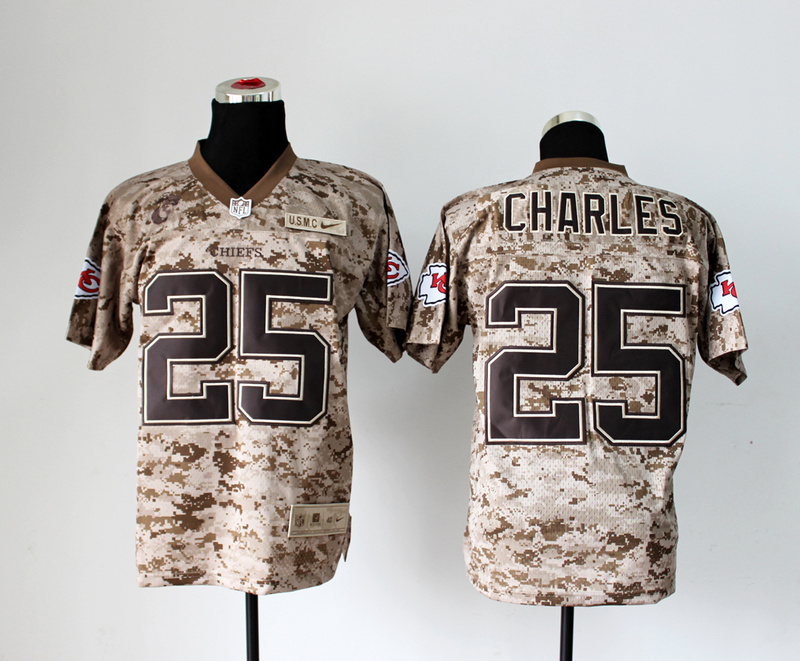 Nike Chiefs 25 Charles US Marine Corps Camo Elite Jerseys
