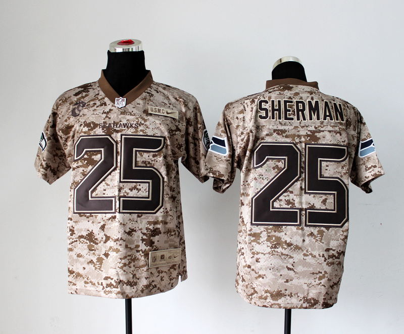 Nike Seahawks 25 Sherman US Marine Corps Camo Elite Jerseys