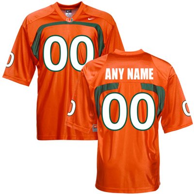 Miami Hurricanes orange Customized Jerseys