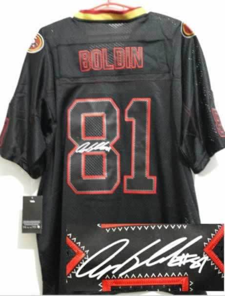 Nike 49ers 81 Boldin Lights Out Black Signature Edition Elite Jerseys