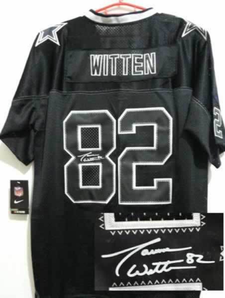 Nike Cowboys 82 Witten Lights Out Black Signature Edition Elite Jerseys
