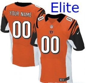 Nike Cincinnati Bengals orange Customized Elite Jerseys