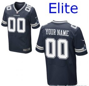 Nike Dallas Cowboys Customized Elite Navy Jerseys