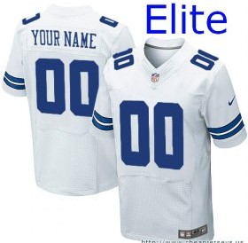 Nike Dallas Cowboys Customized Elite White Jerseys - Click Image to Close