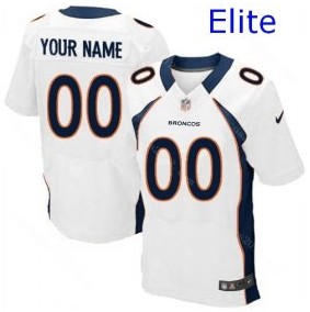 Nike Denver Broncos Customized Elite White Jerseys