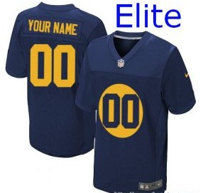 Nike Green Bay Packers Customized Elite Navy Jerseys - Click Image to Close