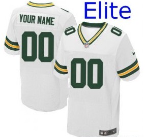 Nike Green Bay Packers Customized Elite White Jerseys