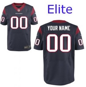 Nike Houston Texans Customized Elite Navy Jerseys