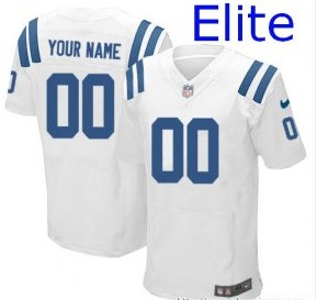 Nike Indianapolis Colts Customized Elite White Jerseys