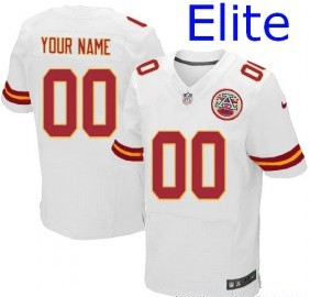 Nike Kansas City Chiefs Customized Elite White Jerseys
