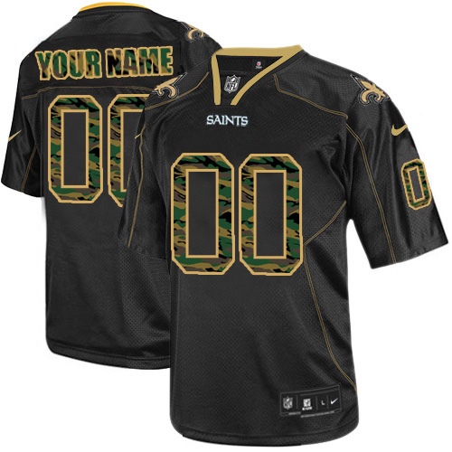 Nike New Orleans Saints Customized Elite Camo Black Jerseys