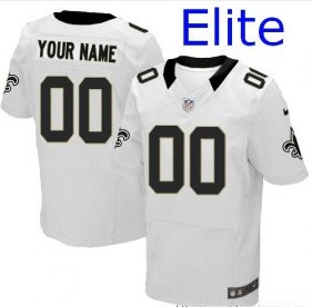 Nike New Orleans Saints Customized Elite White Jerseys - Click Image to Close