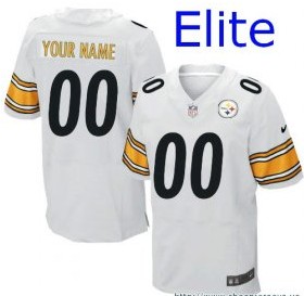 Nike Pittsburgh Steelers Customized Elite White Jerseys
