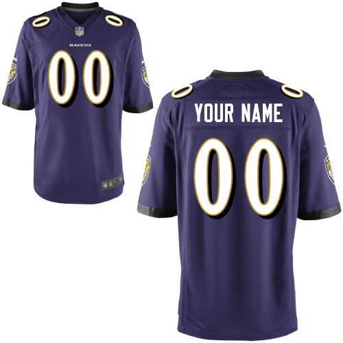 Nike Baltimore Ravens Customized Game Purple Jerseys