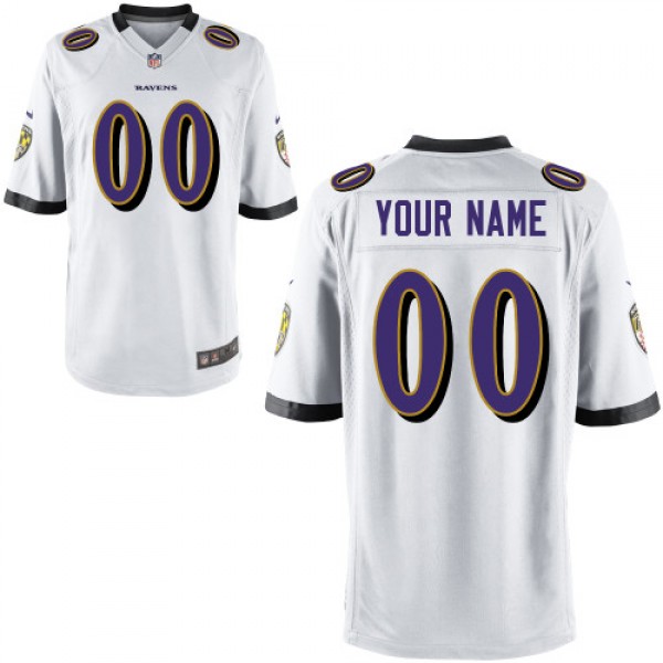 Nike Baltimore Ravens Customized Game White Jerseys