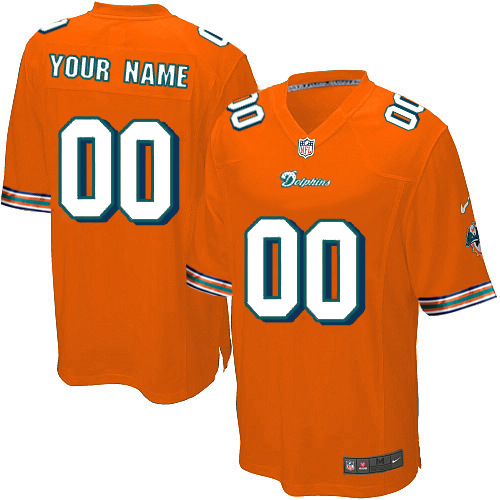 Nike Miami Dolphins Customized Game Orange Jerseys