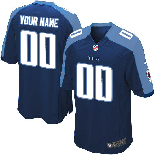 Nike Tennessee Titans Customized Game Dark Blue Jerseys