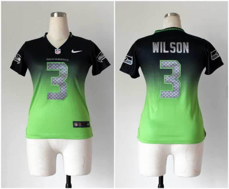 Nike Seahawks 3 Wilson Fadeaway Elite Drift II Women Jersey