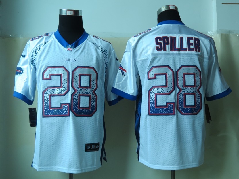 Nike Buffalo Bills 28 Spiller Drift Fashion White Elite Jerseys