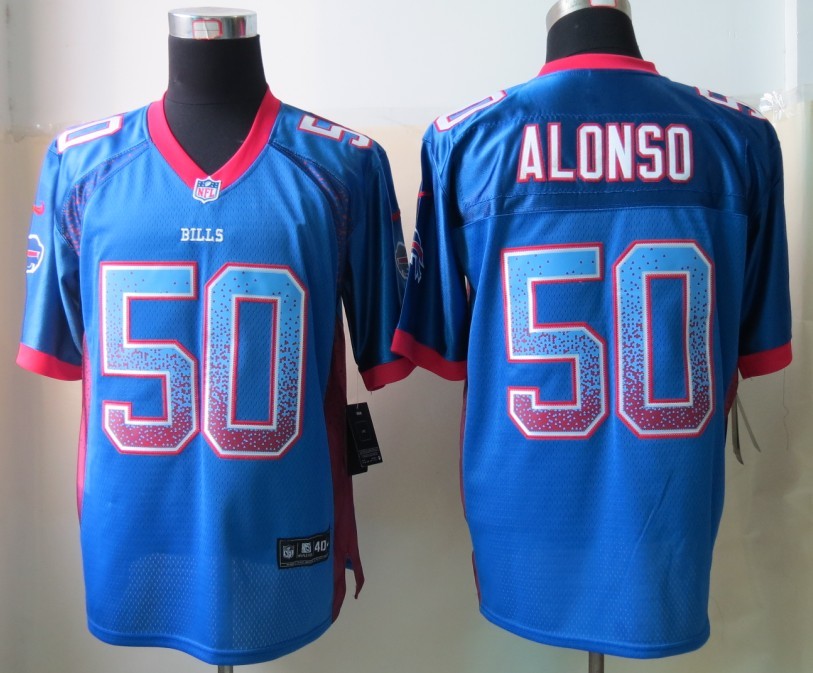 Nike Buffalo Bills 50 Alonso Drift Fashion Blue Elite Jerseys