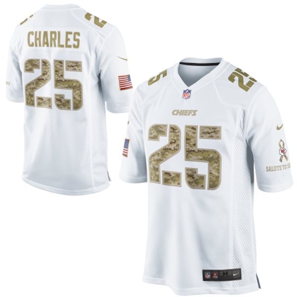 Nike Chiefs 25 Charles Salute to Service Game Jersey
