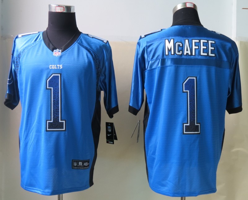 Nike Indianapolis Colts 1 McAfee Drift Fashion Blue Elite Jerseys