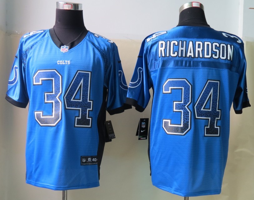 Nike Indianapolis Colts 34 Richardson Drift Fashion Blue Elite Jerseys - Click Image to Close