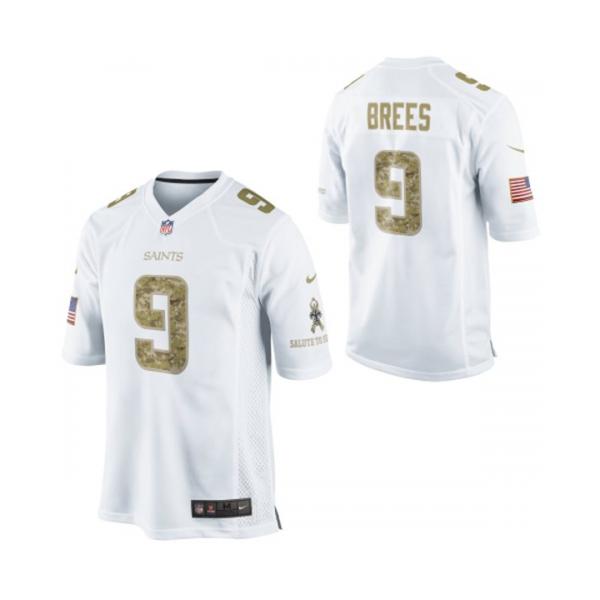 Nike Saints 9 Brees Salute to Service Game Jersey