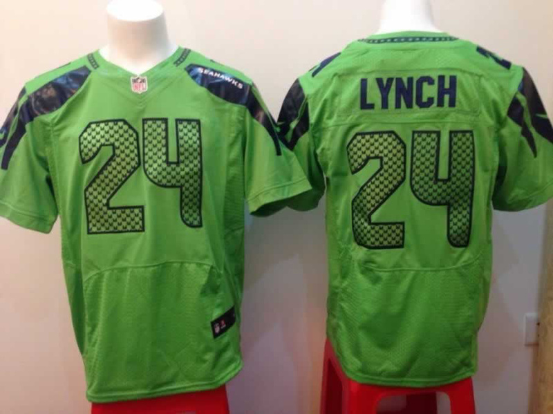 Nike Seahawks 24 Lynch Green Elite Jerseys