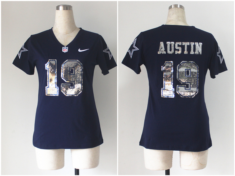 Nike Cowboys 19 Austin Blue Women's Handwork Sequin Lettering Fashion Jerseys