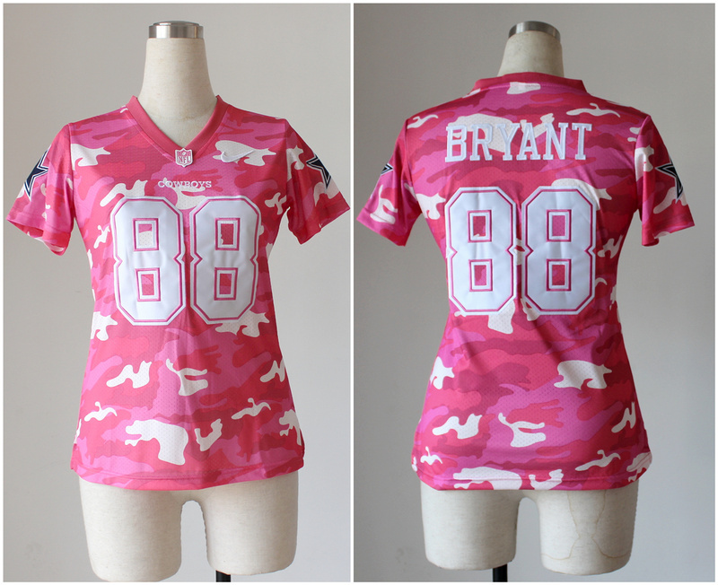 Nike Cowboys 88 Bryant Pink Camo Women Jerseys