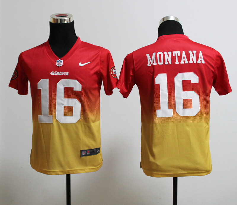 Nike 49ers 16 Montana Fadeaway Drift II Elite Jerseys