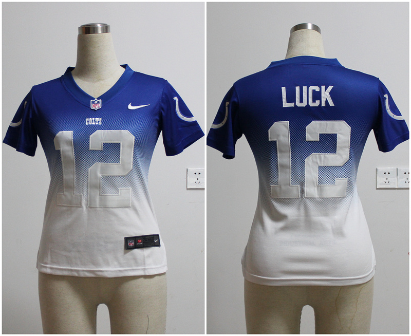 Nike Colts 12 Luck Fadeaway Drift II Elite Women Jerseys