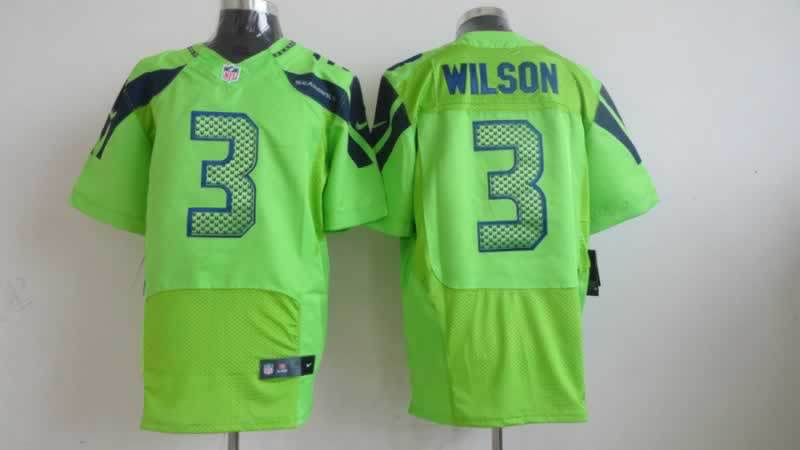 Nike Seahawks 3 Wilson Green Elite Jerseys