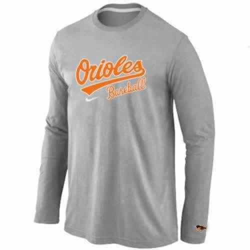 Baltimore Orioles Long Sleeve T-Shirt Grey