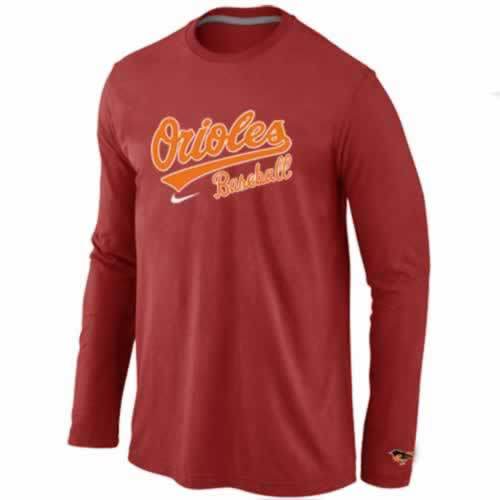 Baltimore Orioles Long Sleeve T-Shirt RED