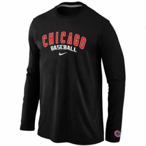 Chicago Cubs Long Sleeve T-Shirt Black